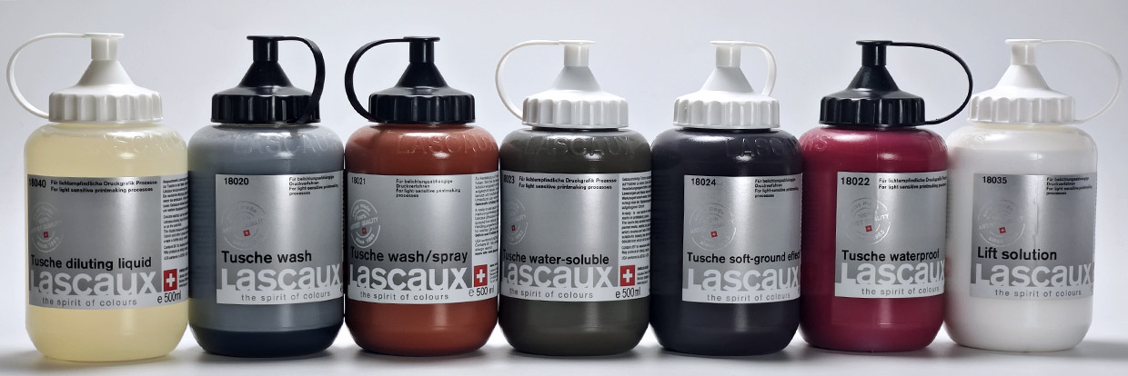 lascaux tusches and auxiliaries for manual photoliths and photomechanical processes