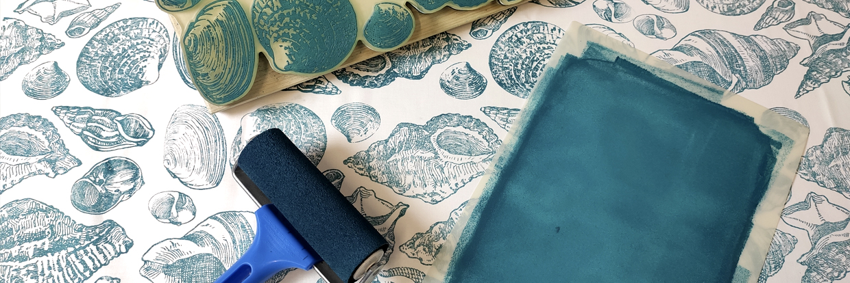 large stamp printing on textiles