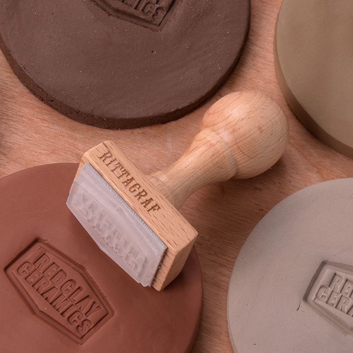 Custom Stamp for Pottery and Soap with Wooden Handle