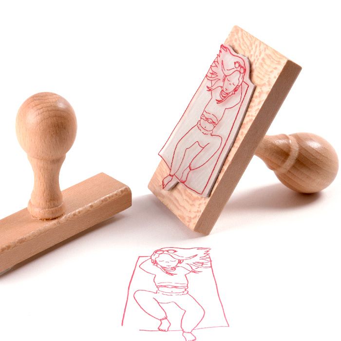 Rubber Stamps on Wooden Handle Base - Rittagraf