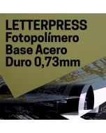 fabricación plancha letterpress base acero, duro 0,73mm
