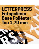 fabricació planxa letterpress base polièster, tou 1,70mm