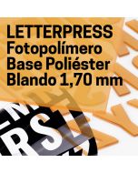 fabricación plancha letterpress base poliéster, blando 1,70mm