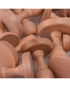 Wooden stamp base with oval handle