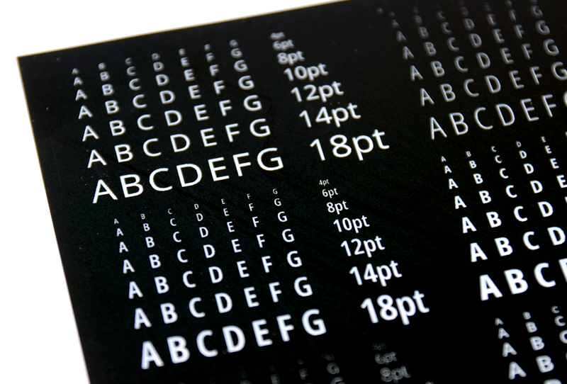 Negative image of digital typographic printing film