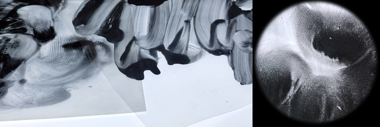 manual photolith created with toner washes for lithographic textures