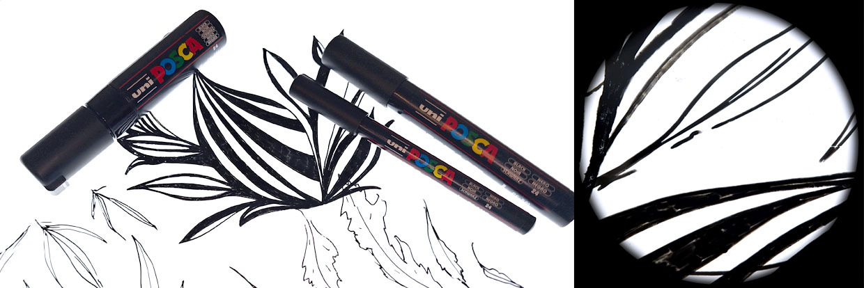 manual photolith created with acrylic paint markers for opaque areas