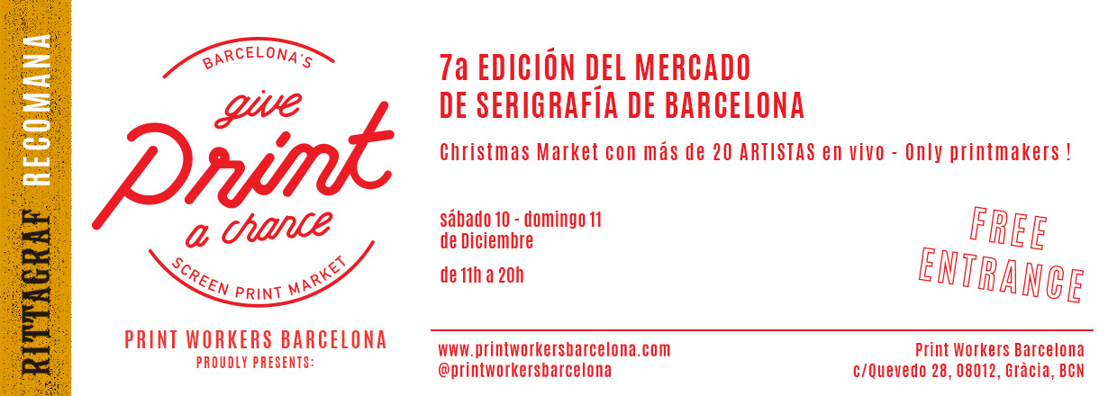 Give Print a Chance. 7 Edició Barcelona Screen Print Market. 10 i 11 Desembre 2022
