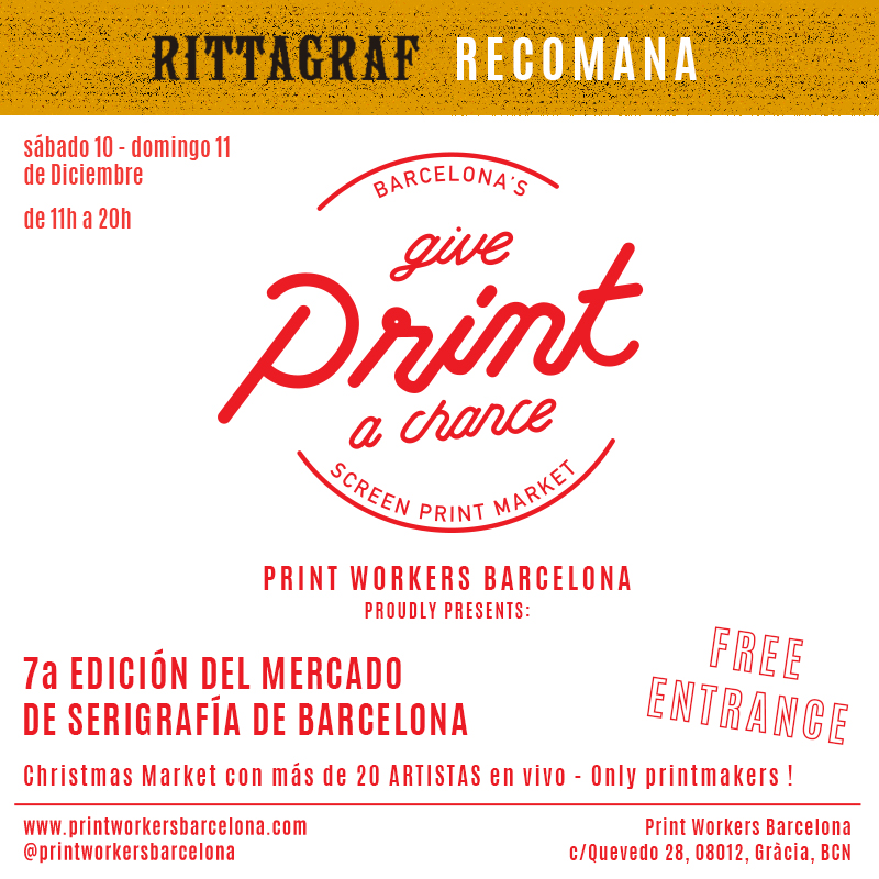 Give Print a Chance. 7 Edició Barcelona Screen Print Market. 10 i 11 Desembre 2022